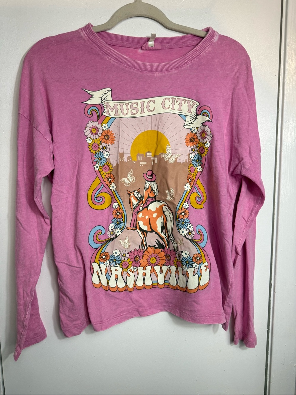 4/$10 bundle Kids' Music City Nashville Graphic Long-Sleeve Tee - Pink